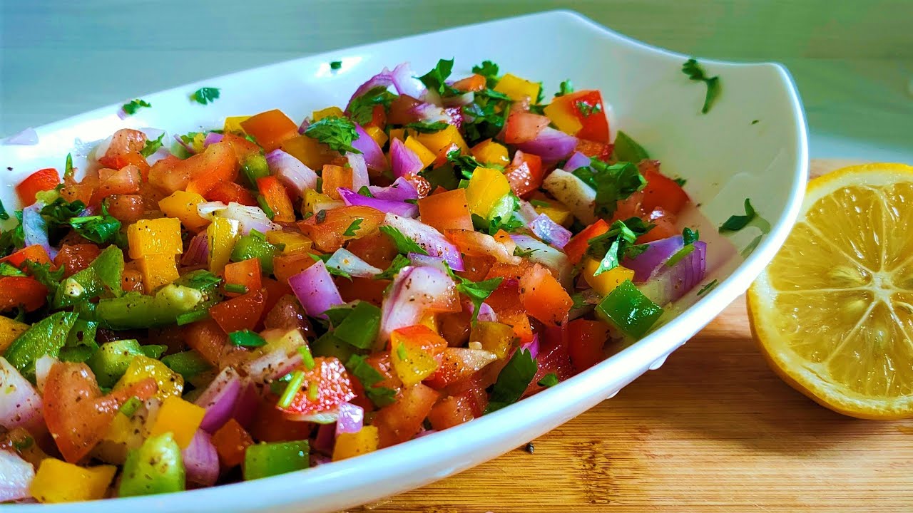 Bell Pepper Salsa Recipe | Easy Bell Pepper Salad Recipe
