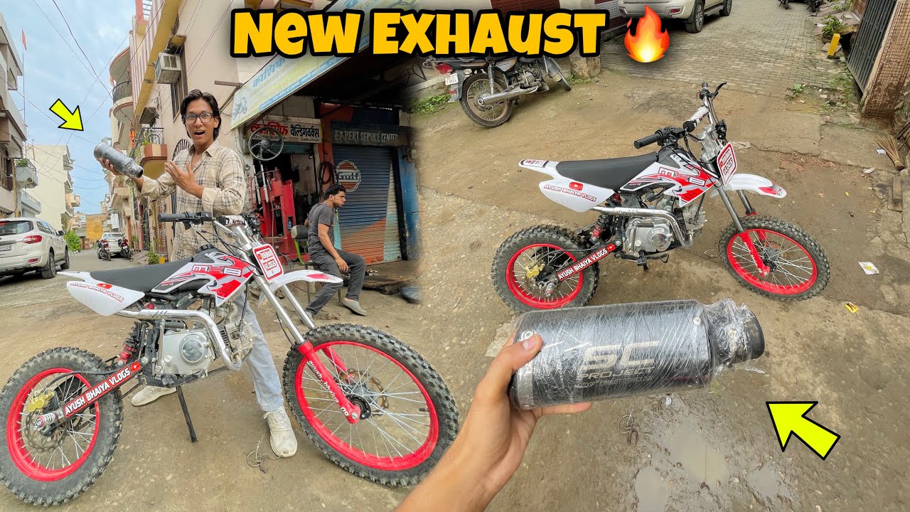 Finally Dirt Bike Ka New Exhaust Aagaya 😍 Modified  Dirt Bike 🔥