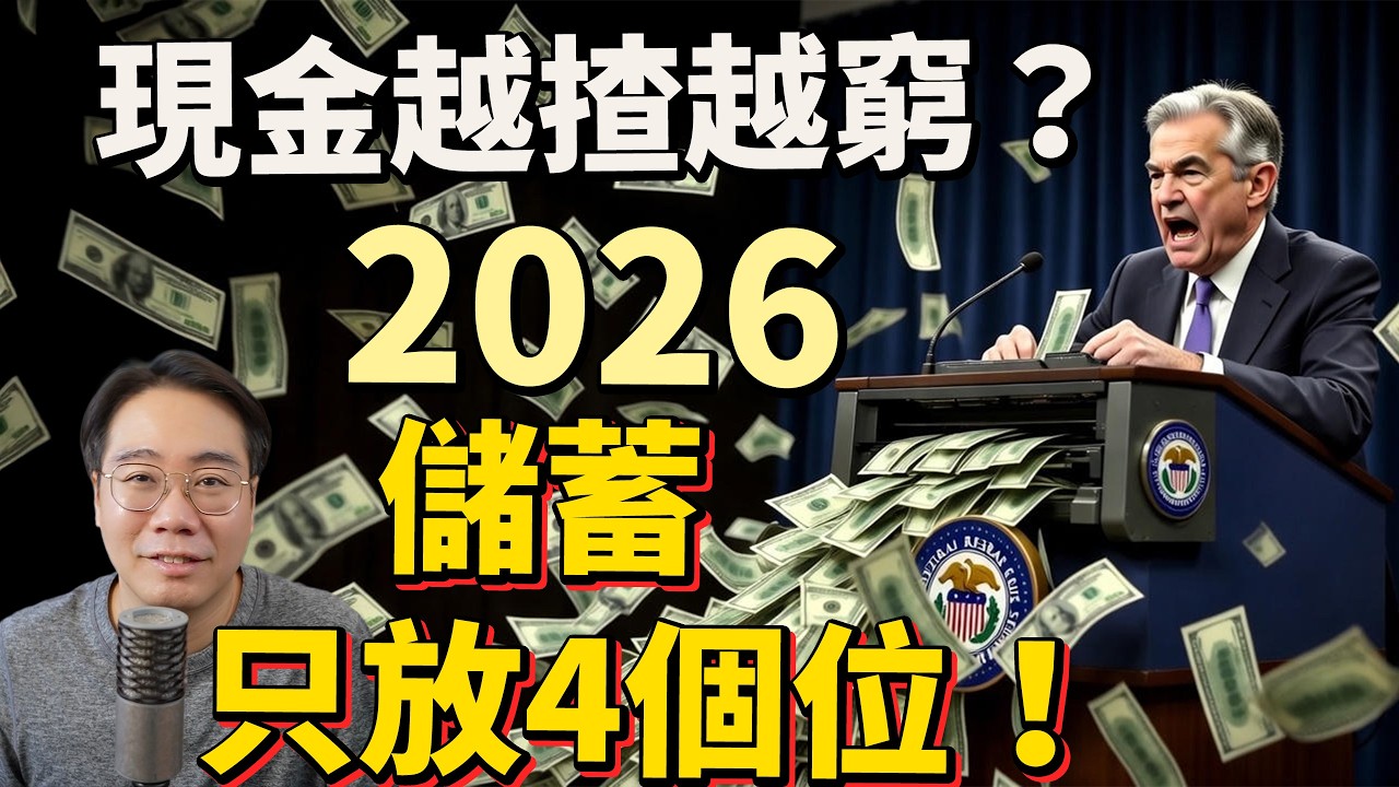 美國減息印錢💰銀紙變垃圾？2026儲蓄放4個位⚠️免被收割