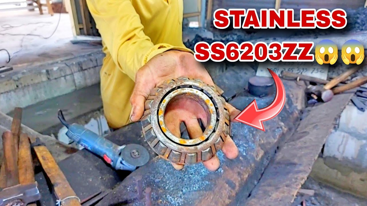 🔴Proses full pembuatan pisau sembelih super tajam dari bahan bearing keranjang😱😱