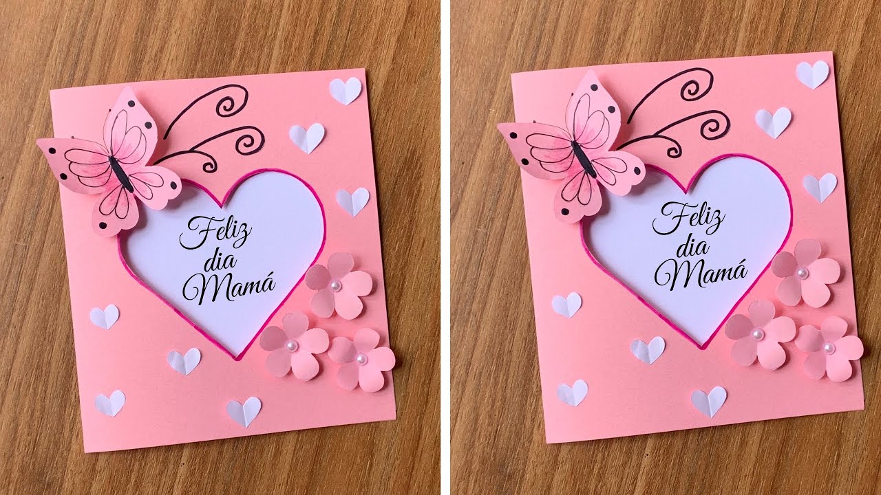 Tarjeta de Día de las Madres Hecha a Mano | Regalo Fácil y Bonito para Mamá