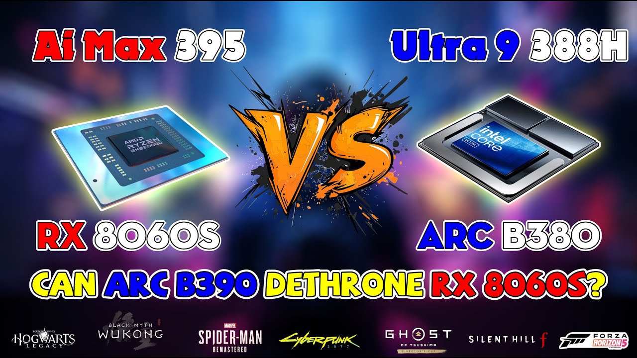 Intel Core Ultra 9 388H (Arc B390) vs AMD Ryzen AI MAX+ 395 (RX 8060S)!
