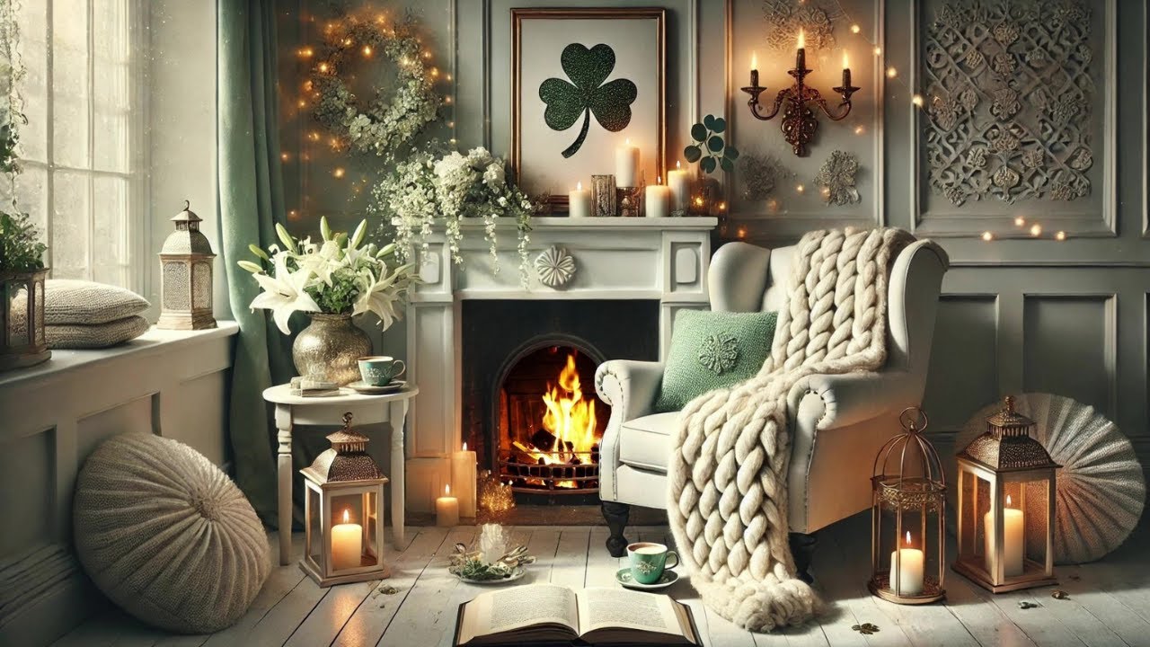Soft Pastel Glow | St. Patrick's Fireplace Ambiance