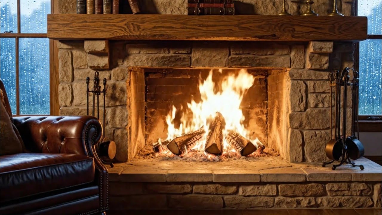 Rain & Thunderstorm Sounds | Crackling Fireplace | 2 hours 2026