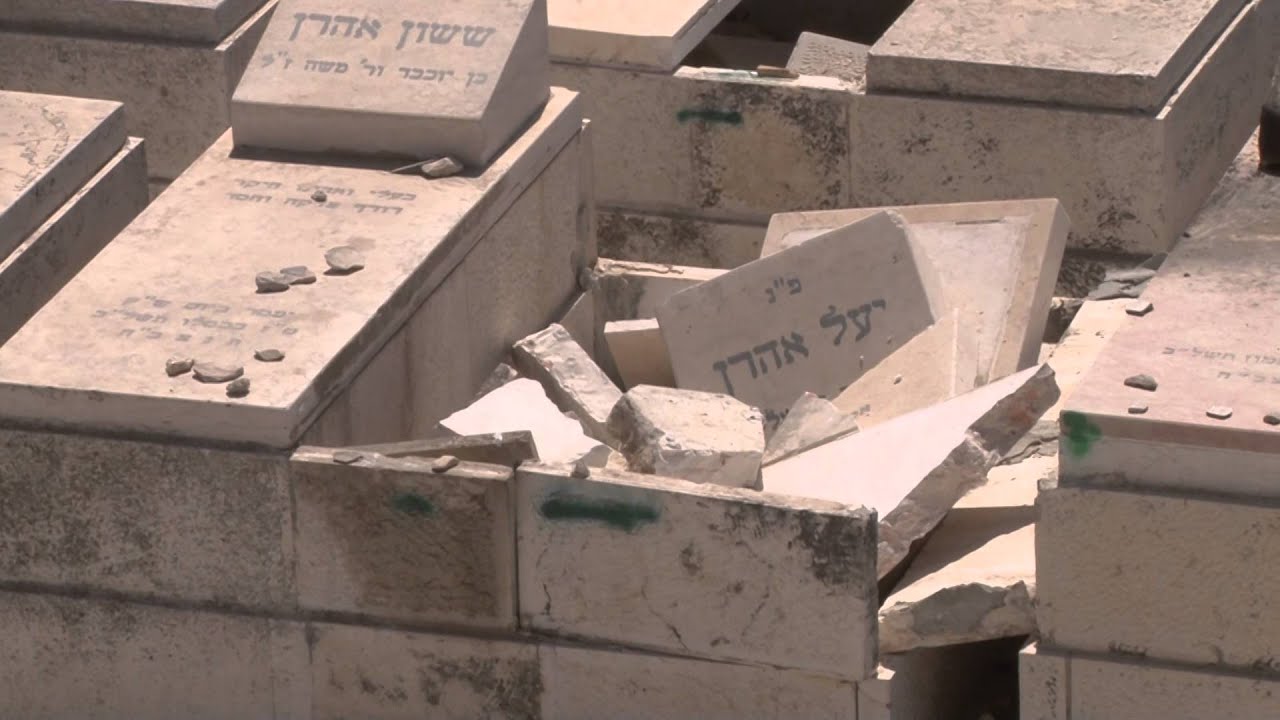 Desecration of graves at Mount of Olives