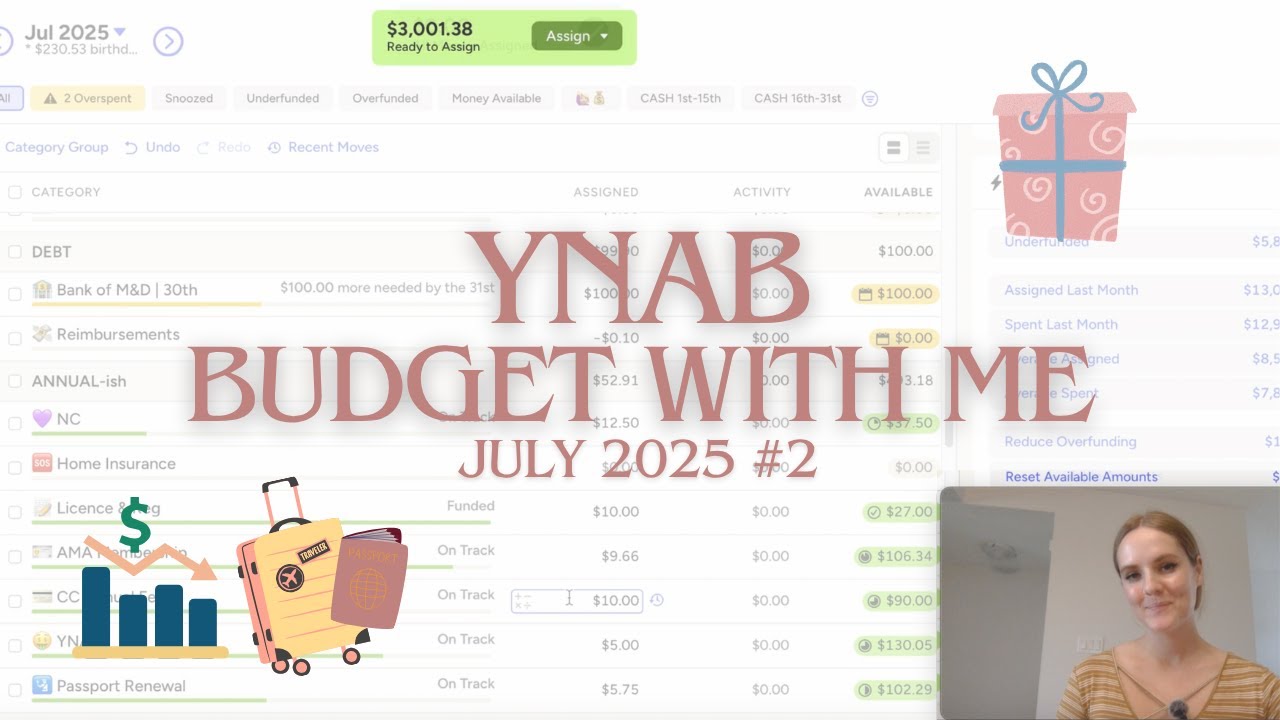 YNAB Budget with Me | 🧳 July 2025 2/3