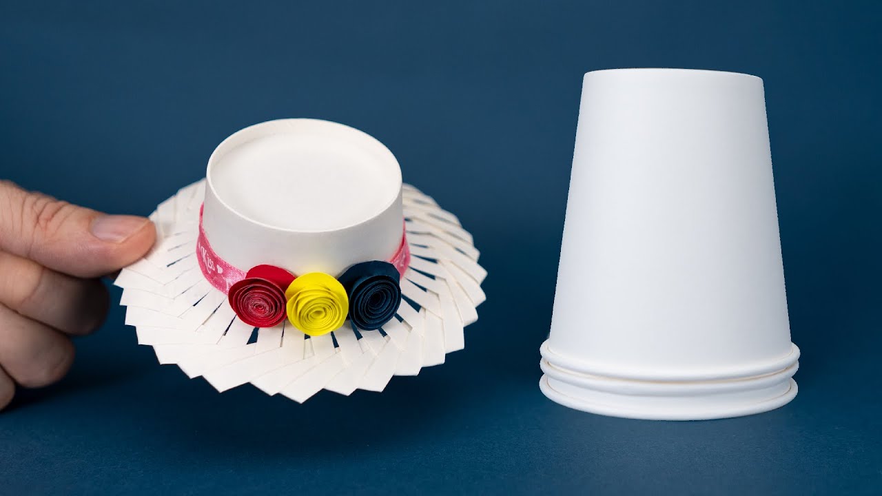 DIY Hat | How to make a hat from paper cup | Paper Cup Craft | Recycled Paper Crafts