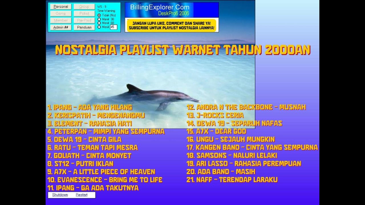 Nostalgia Playlist Warnet Billing Lumba-lumba Tahun 2000an! HD Quality! Viral!