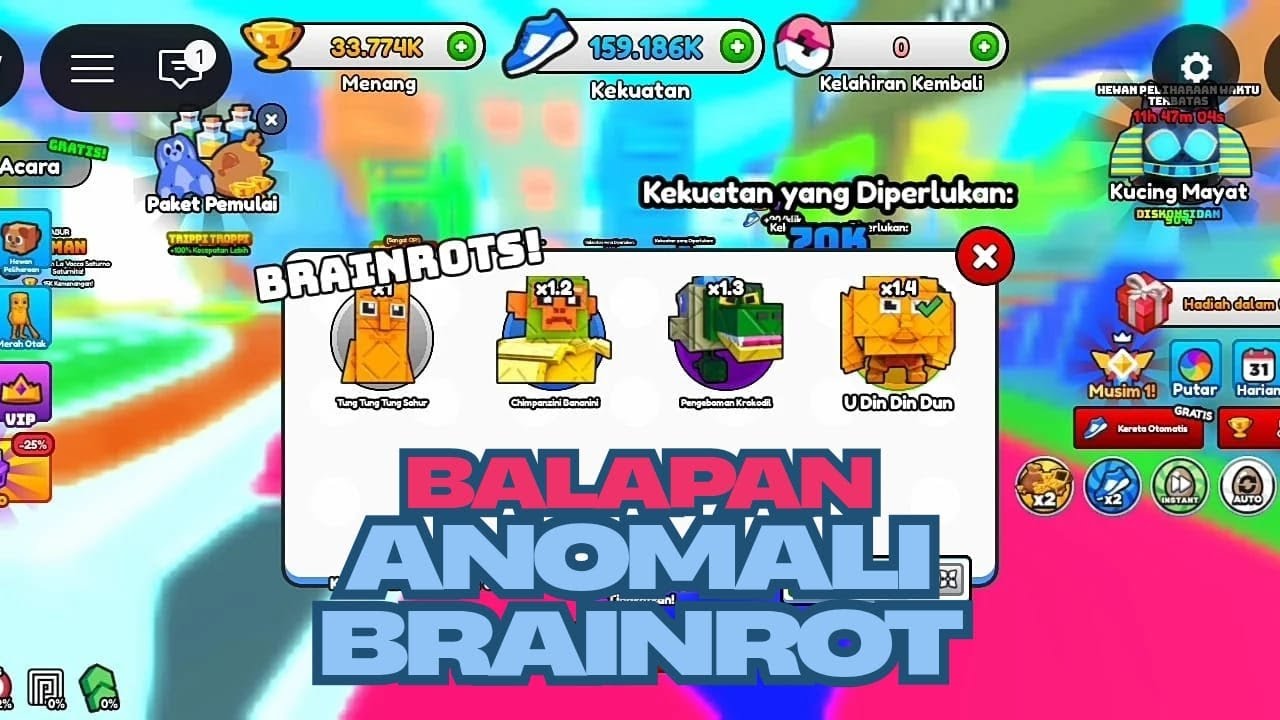 BALAPAN ANOMALI BRAINROT ROBLOX INDONESIA