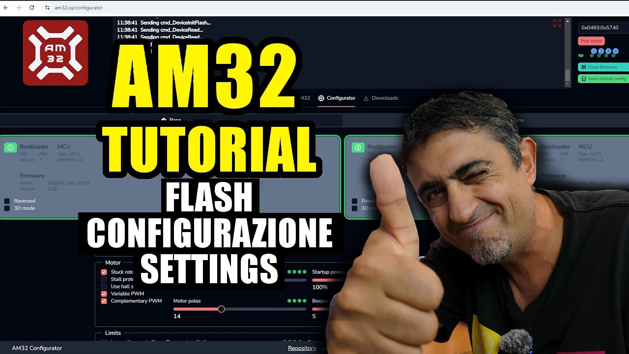 AM32 TUTORIAL COMPLETO // GUIDA FLASH FIRMWARE SU ESC + CONFIGURAZIONE + MIGLIORI IMPOSTAZIONI