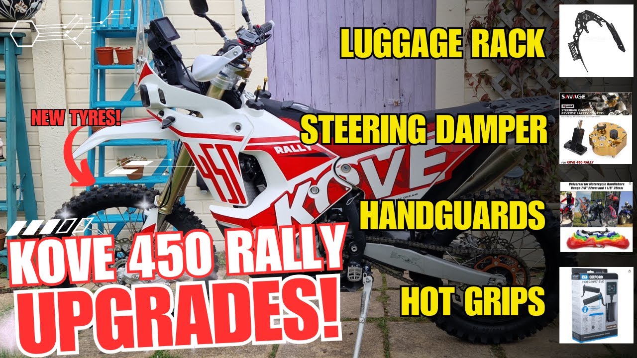KOVE 450 Rally UPGRADES: heated grips steering damper luggage rack & handguards #adventurebike