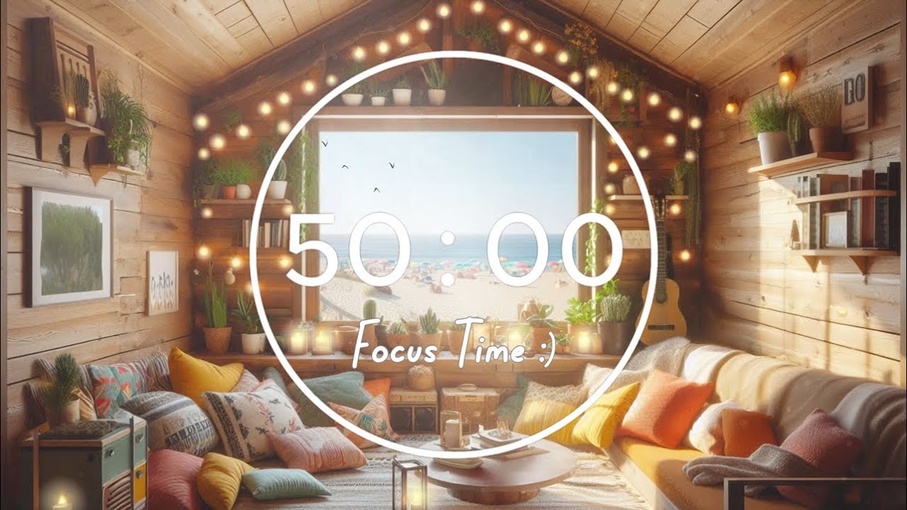 🎧 50/10 Pomodoro Timer & Tropical Lofi Beats 🌴Lofi Music for Work & Study
