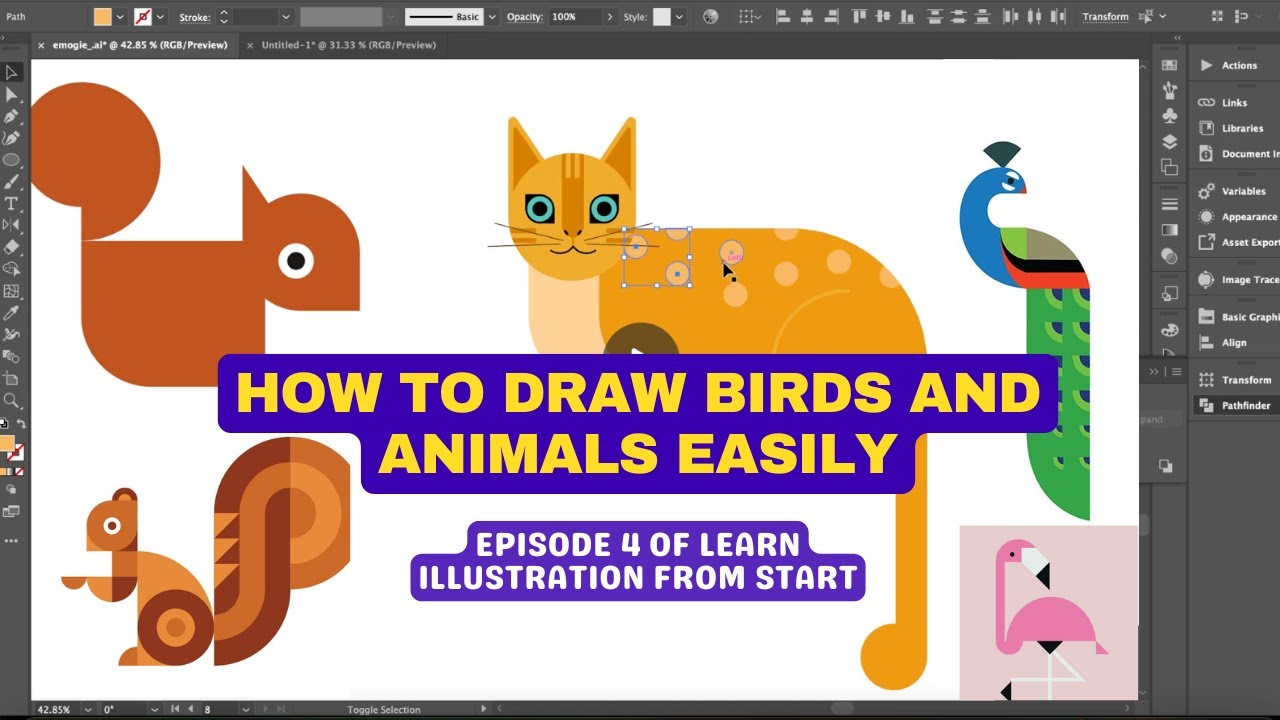 How to DRAW birds and Animals with just BASIC SHAPES (In Hindi)