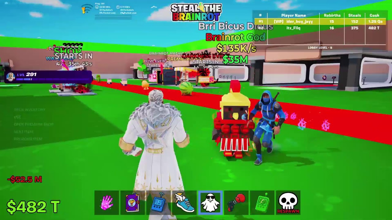 🔴 LIVE! (Trades & Giveaways ) - Fortnite Steal The Brainrot! #6