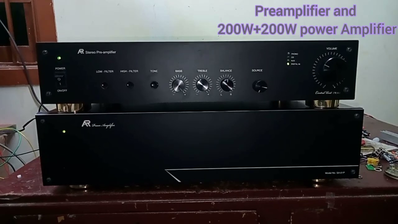 Preamplifier and 200W+200W power Amplifier