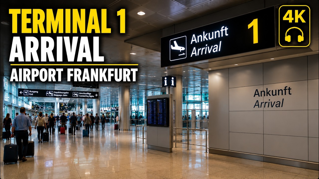 Frankfurt Airport 🇩🇪 | Terminal 1 Arrival Area | 4K Walking Tour (Binaural)