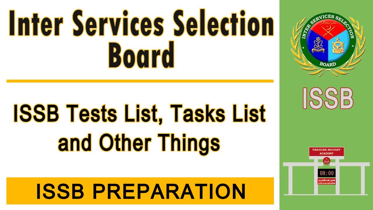 ISSB Tests List, Task Lists and Other Things | ISSB Preparation