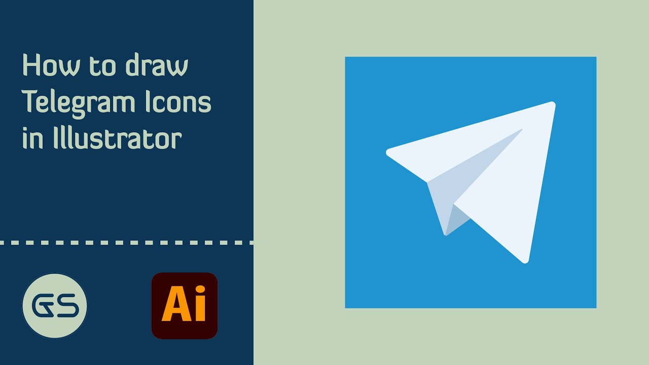 How to draw Telegram Icon in Illustrator || Icon Design