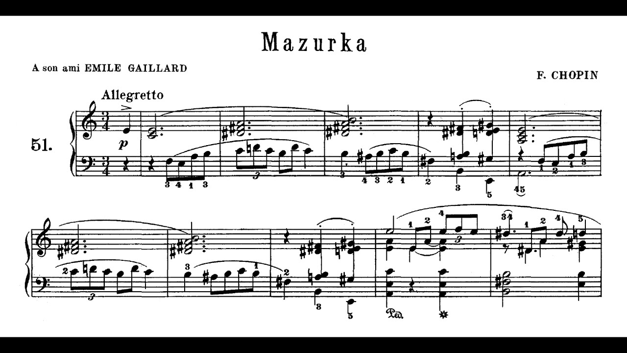Chopin - Mazurka 'A son ami Emile Gaillard' (Nelson Freire, piano)