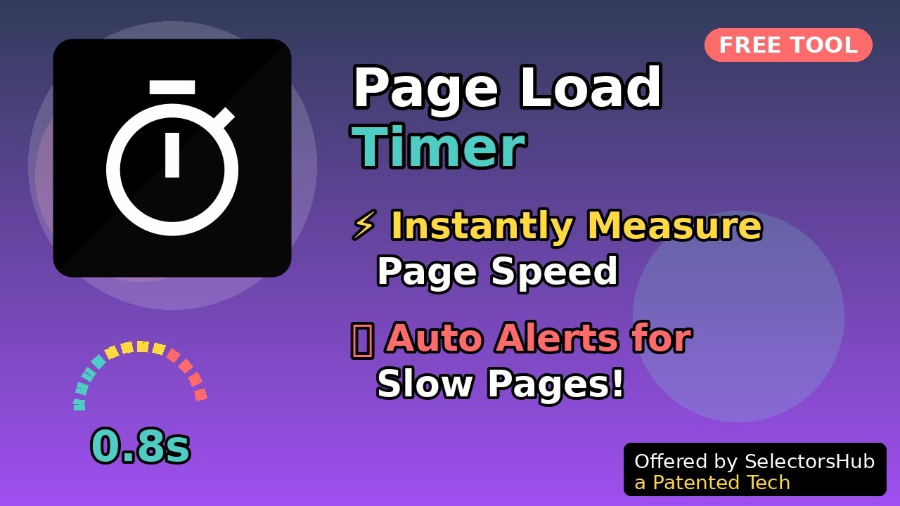Web Performance Testing Made Easy! Use #PageLoadTimer to Track Load Time & Auto-Alert for Slow Pages