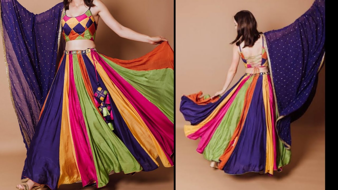 Kalidaar lehnga cutting and stitching✂️ कलीदार लहंगा कटिंग एंड स्टिचिंग/ full tutorial for beginners