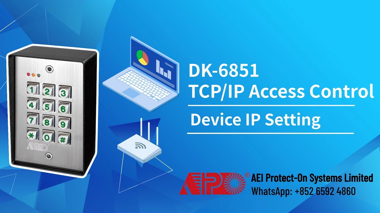 APO DK-6851 Device IP Address Setting for TCP/IP Access Control Keypad