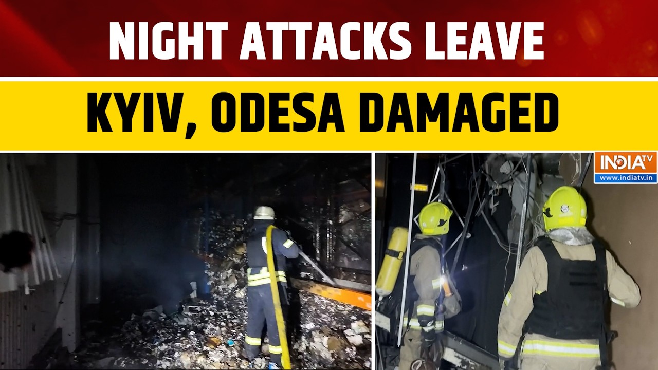 Large-Scale Russian Attack Damages Homes in Odesa, Warehouse Burns Near Kyiv | World News