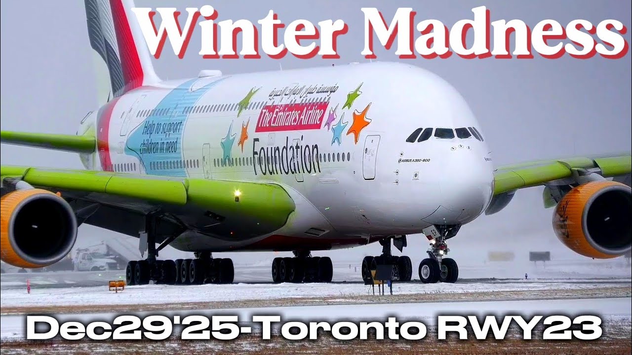 Winter Madness Spotting Toronto RWY23 🔴 LIVE ATC @JetStation TakeOff And Landing #video