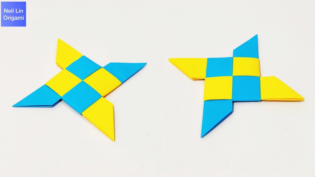 Как сделать из бумаги сюрикен оригами своими руками без клея видео
