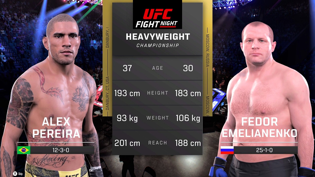 Alex Pereira vs Fedor Emelianenko Full Fight - UFC 5 Fight Night