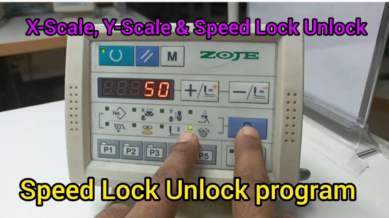 Speed Lock Unlock program ZOJE ZJ1900DSS-C bartack machine