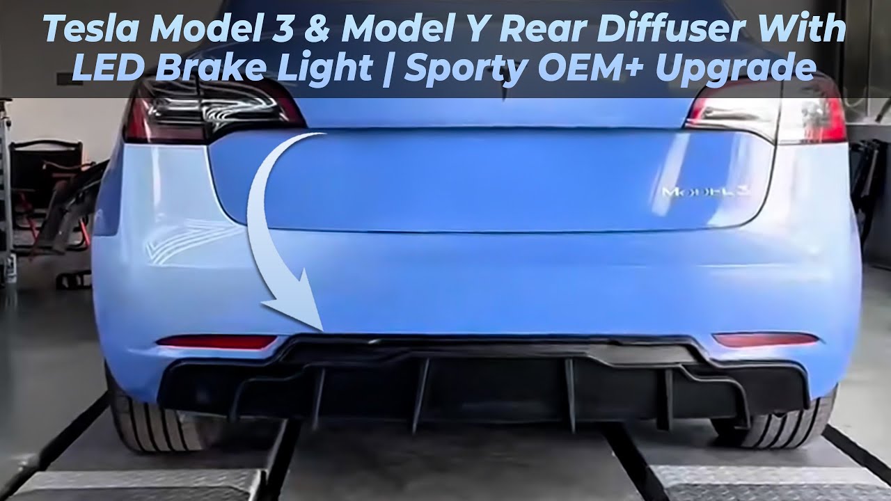 Tesla Model 3 & Model Y Rear Diffuser with LED Brake Light | Sporty OEM+ Upgrade