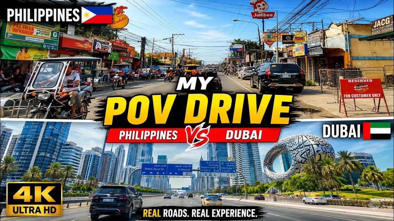 ФИЛИППИНЫ 🇵🇭 против ДУБАЯ 🇦🇪: ВИД ОТ ПЕРВОГО ЛИЦА | Автопутешествие в 4K | Поездка по городу и тр...