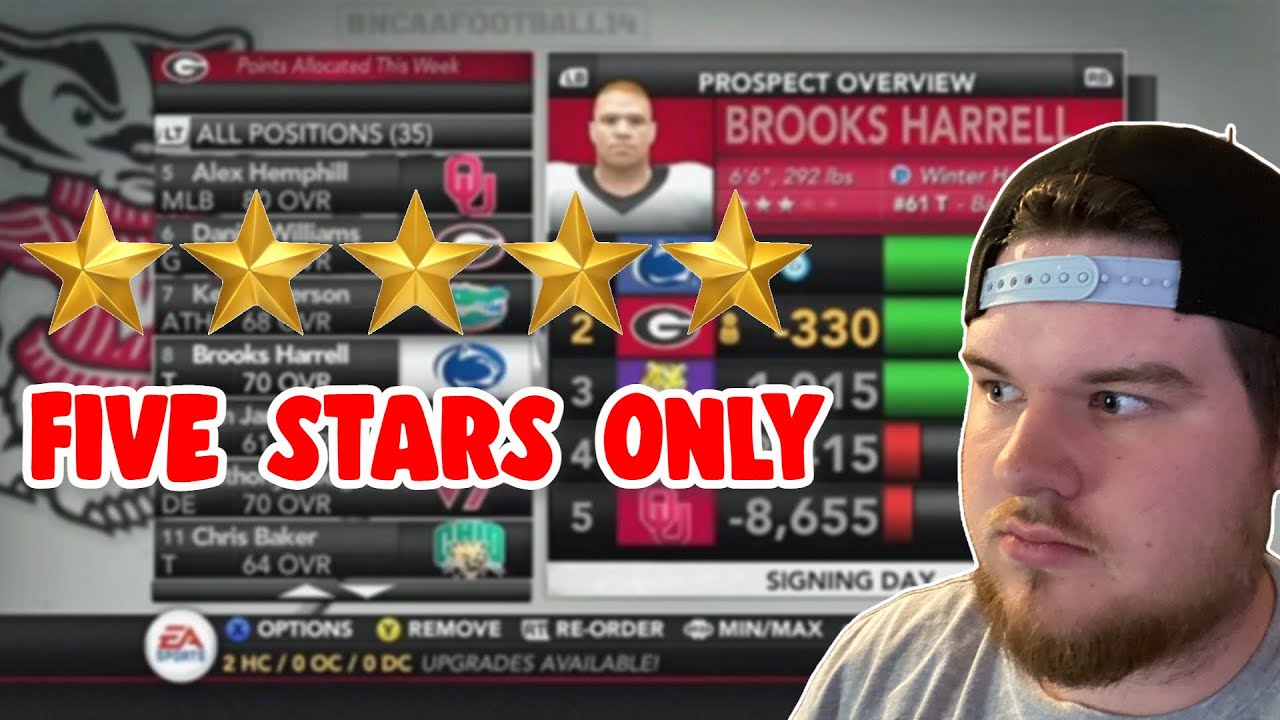 NCAA 14, But I Can Only Recruit 5 Stars.
