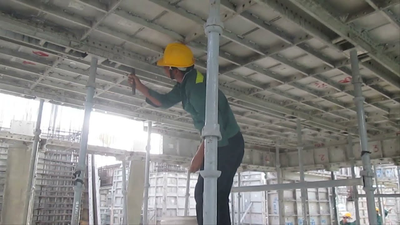 Thi công sàn coppha nhôm toàn khối Cột - Dầm - Sàn 4N/sàn