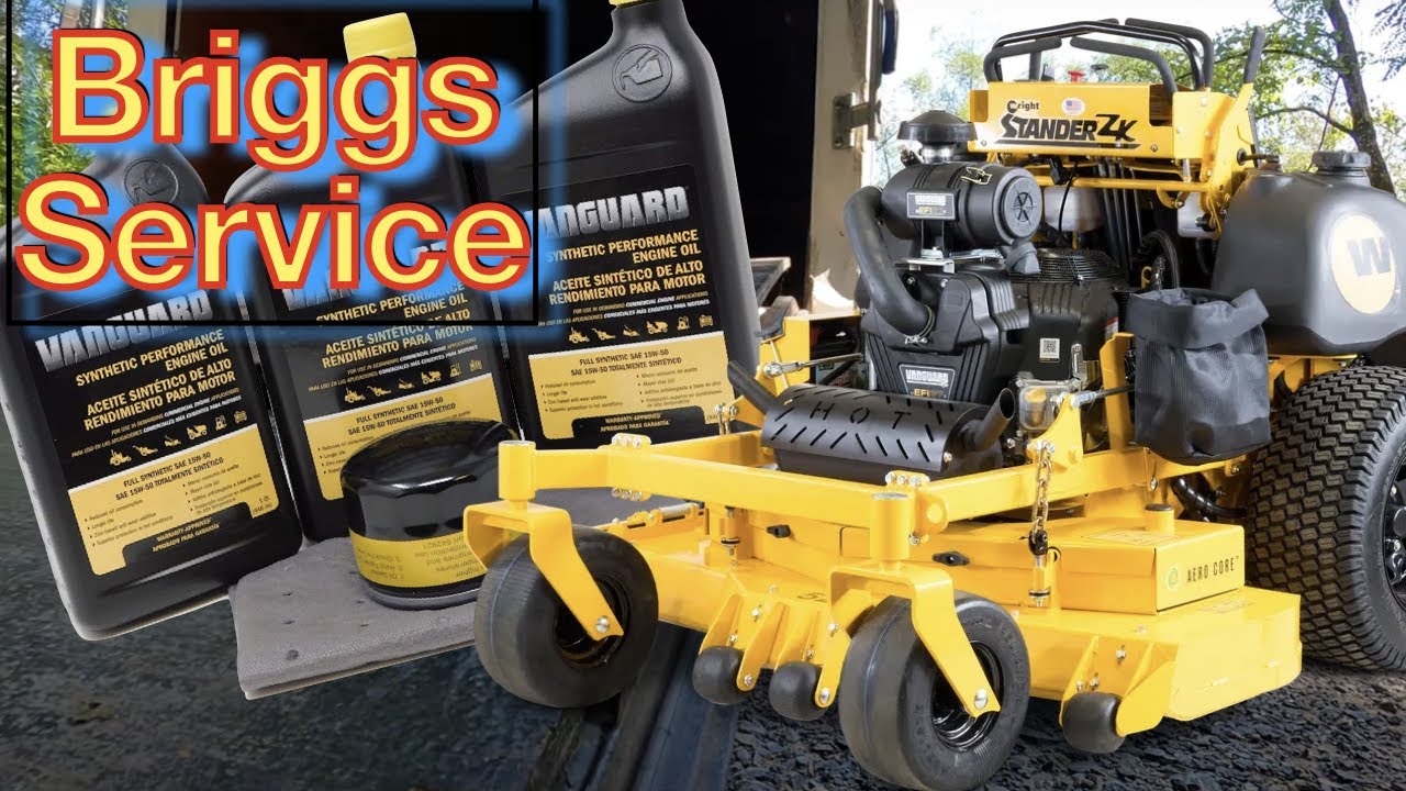 How to change my Wright Stander ZK oil Briggs & Stratton 37HP Vanguard BIG block [Lawn care]