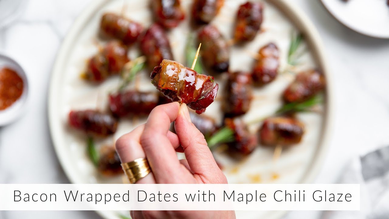 How to Make Bacon Wrapped Dates with Maple Chili Glaze (Devils on Horseback)