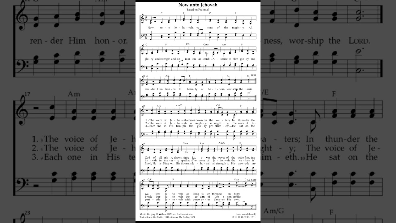 Now unto Jehovah - Psalm 29 Wilbur - Treasury 89