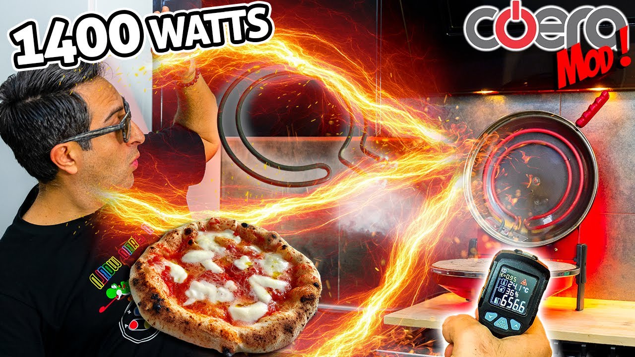 The 1400w heating element mod for homemade Neapolitan pizza in 50 seconds #coera