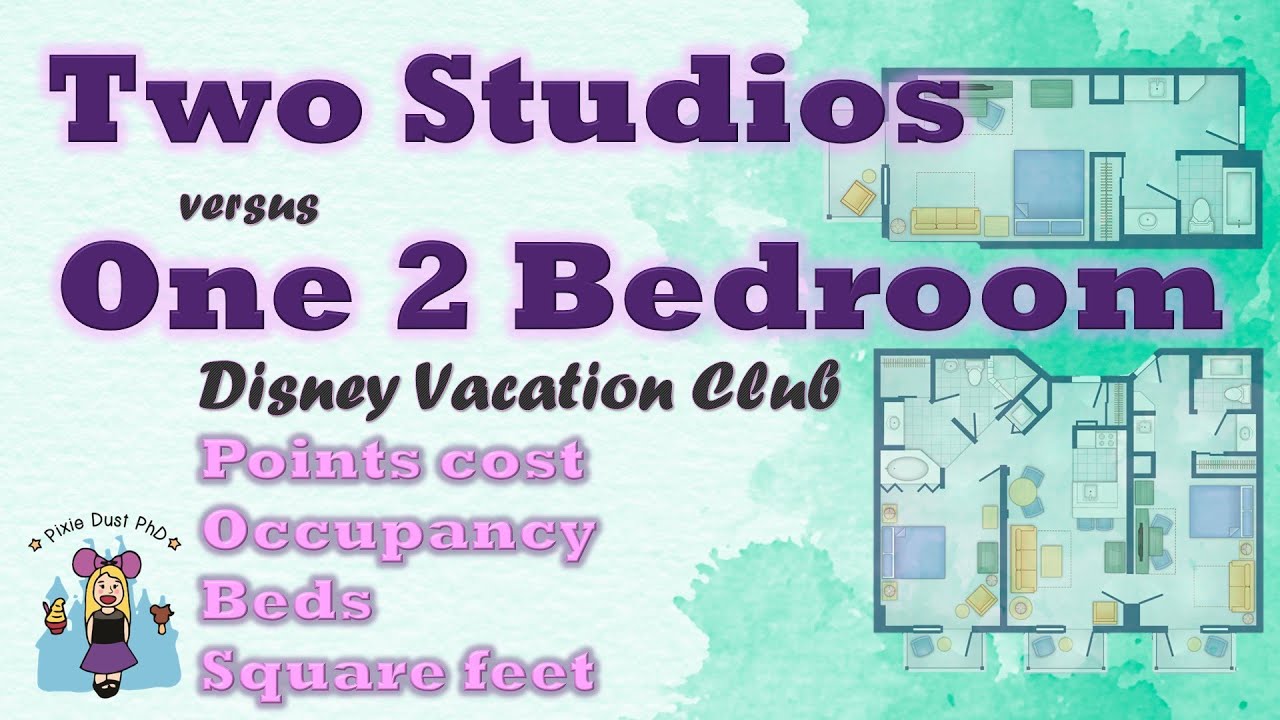 2 Bedroom Villa vs 2 Studios: DVC Points Cost, Percent Difference, Occupancy, Beds, and Space