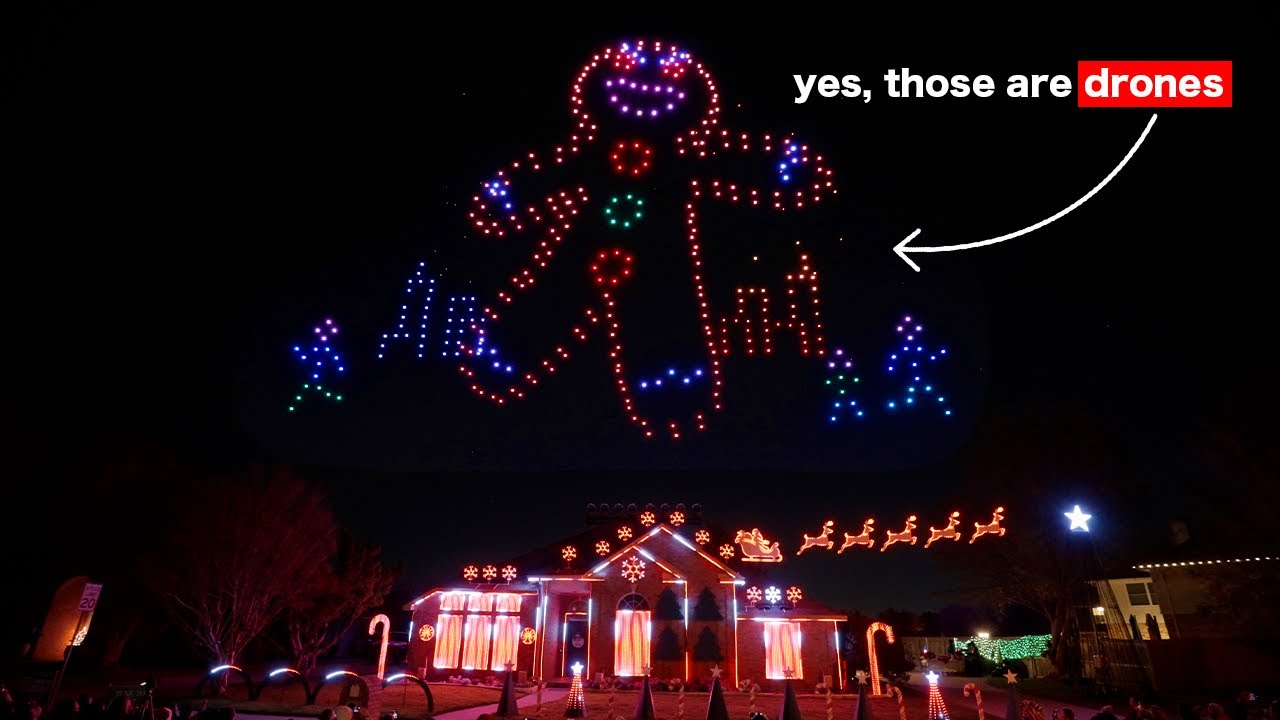 GODZILLA-Inspired Christmas Drone & Home Light Show (Gingerzilla)