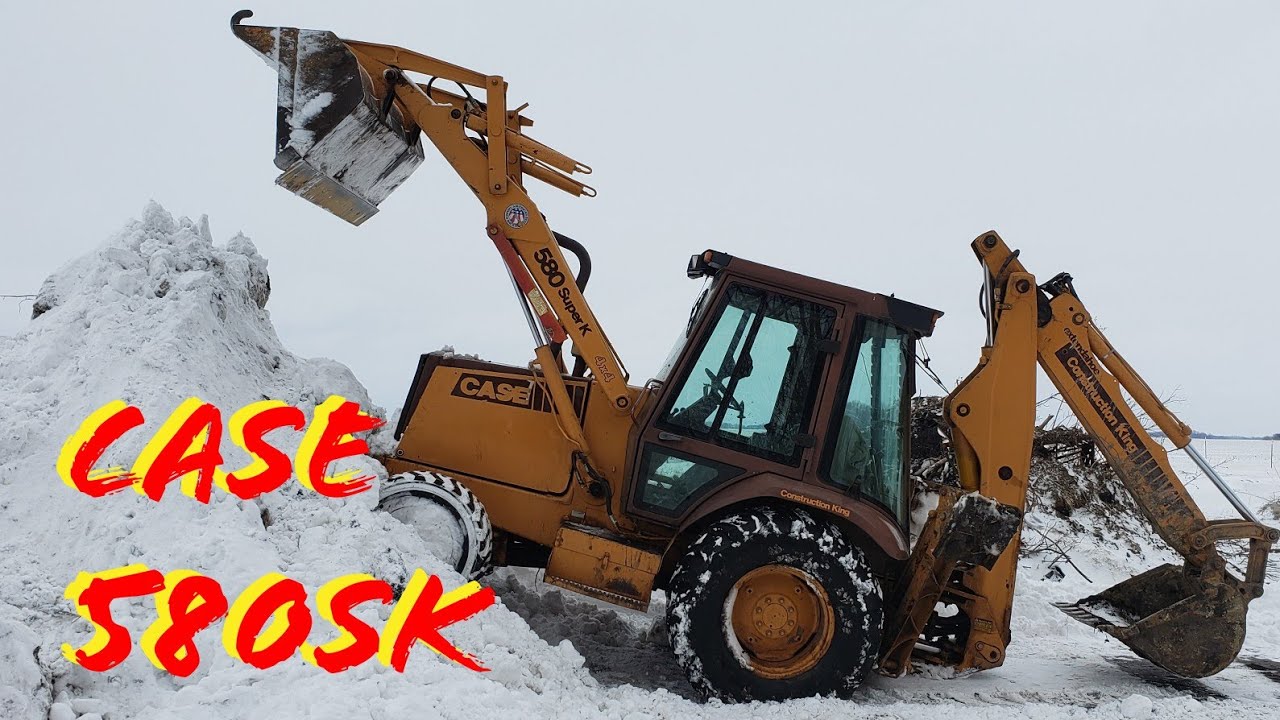 #case #580sk #backhoe moving snow & new cutting edge
