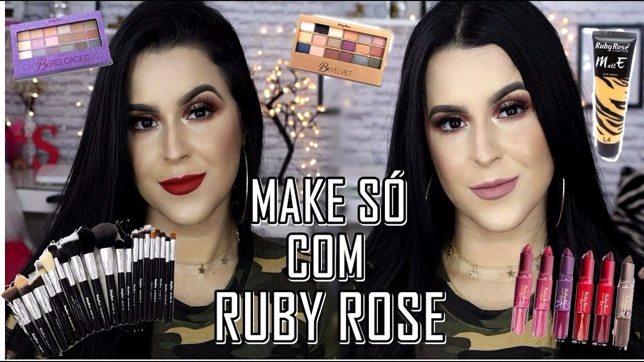 MAQUIAGEM COMPLETA USANDOS SÓ RUBY ROSE - LANÇAMENTOS