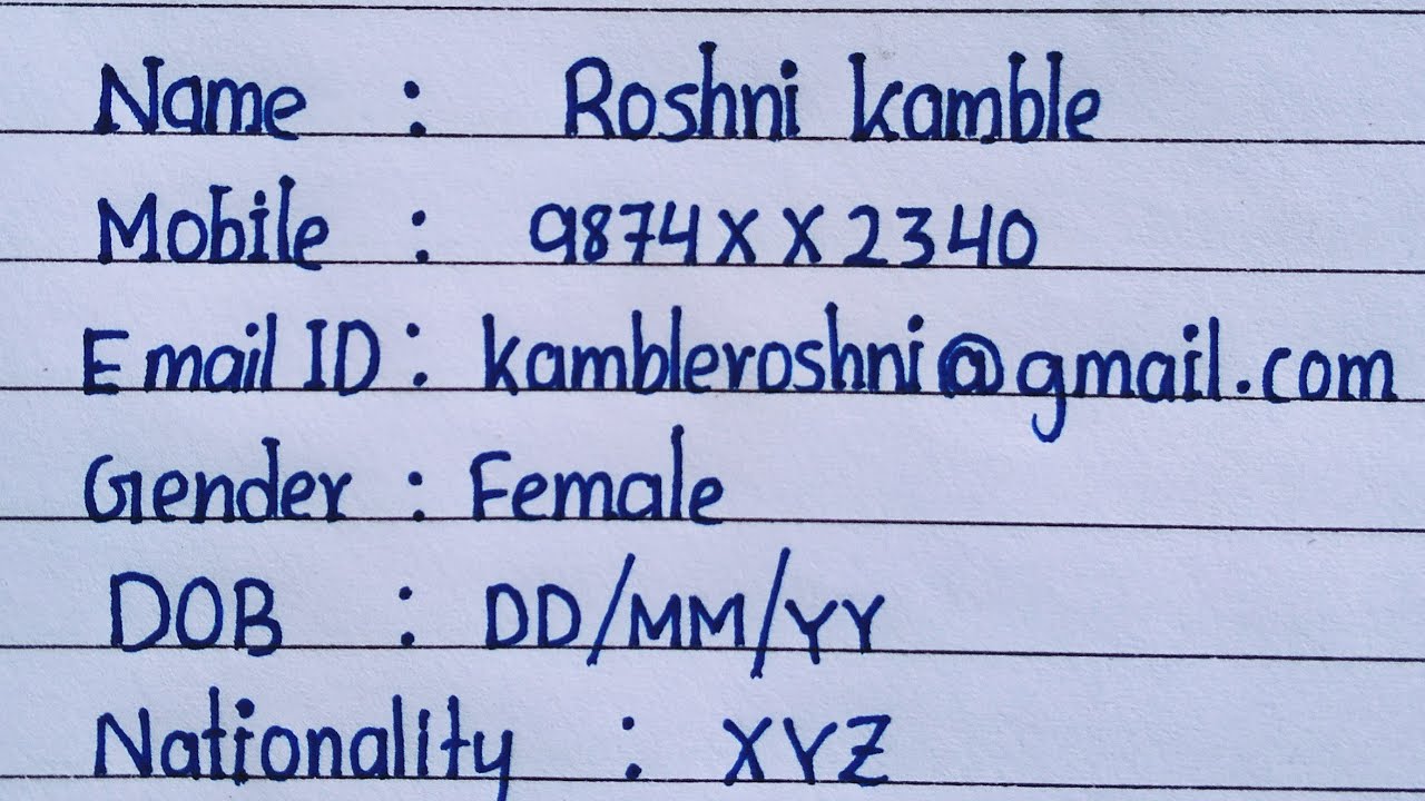 Bio Data Format // How to Write Bio Data //How to write a Resume
