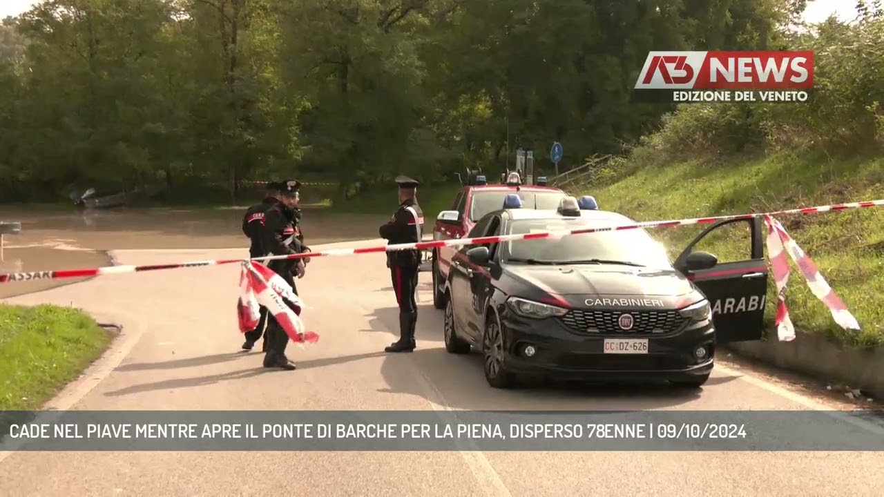 CADE NEL PIAVE MENTRE APRE IL PONTE DI BARCHE PER LA PIENA, DISPERSO 78ENNE | 09/10/2024