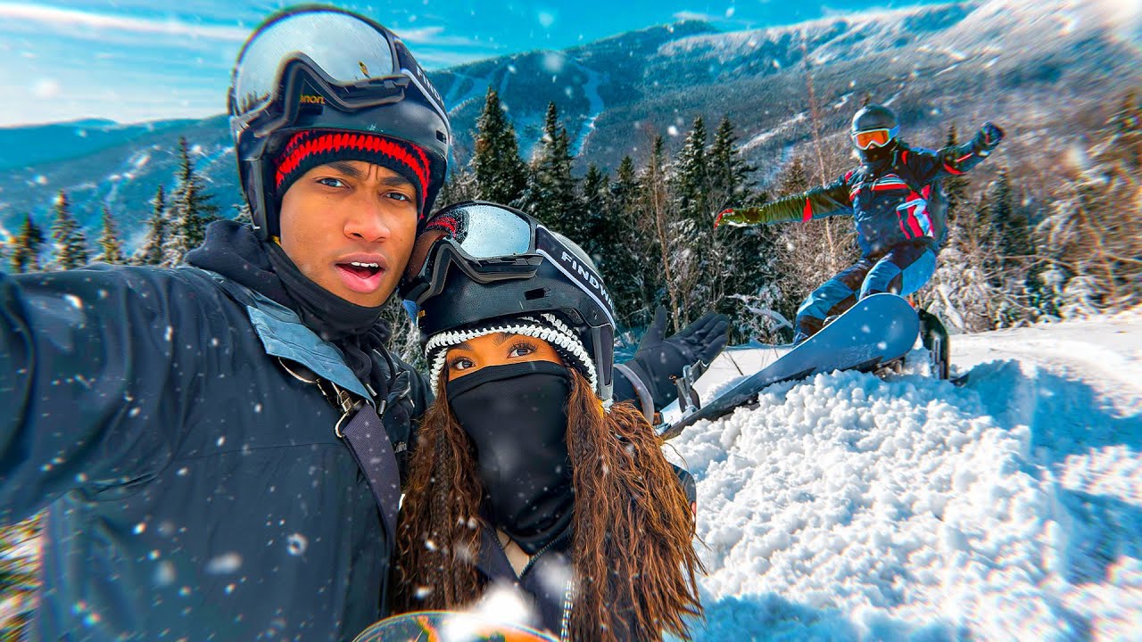 OUR FIRST TIME SNOWBOARDING AND THIS HAPPENED!
