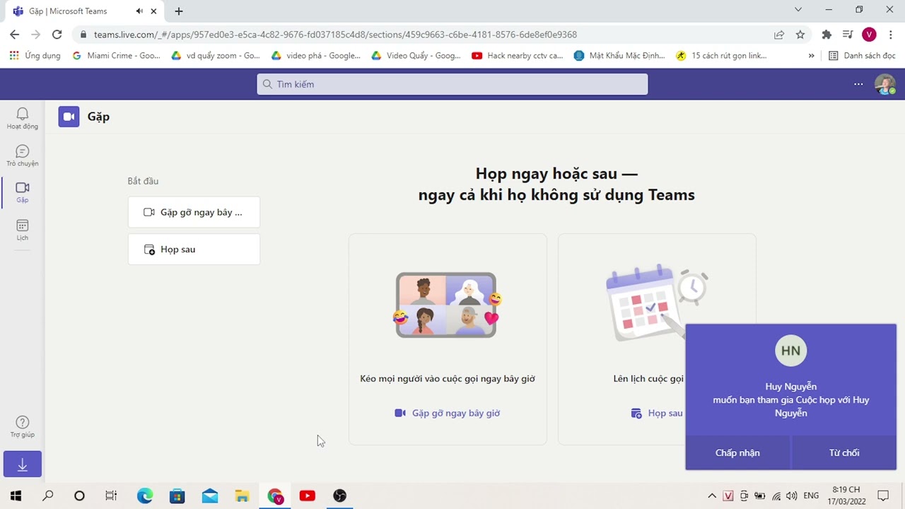 Microsoft Teams ( Web) Incoming Call
