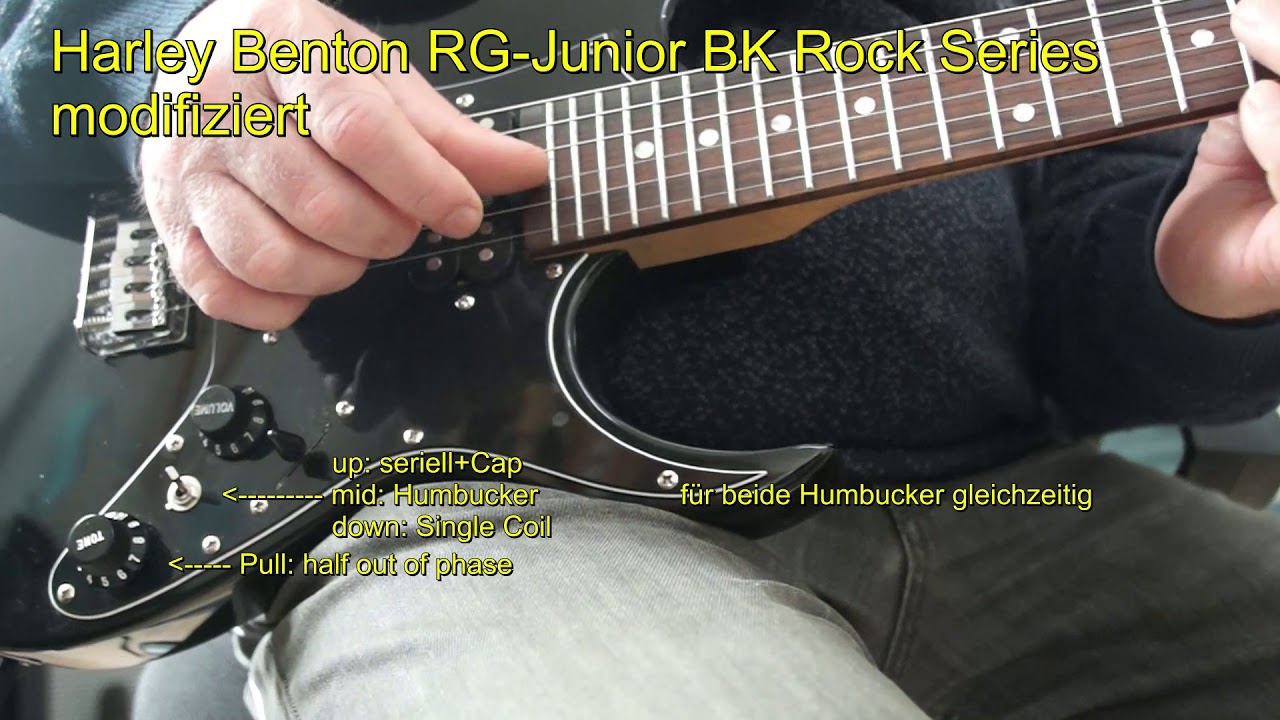 Harley Benton RG Junior BK Rock Series, modifiziert.