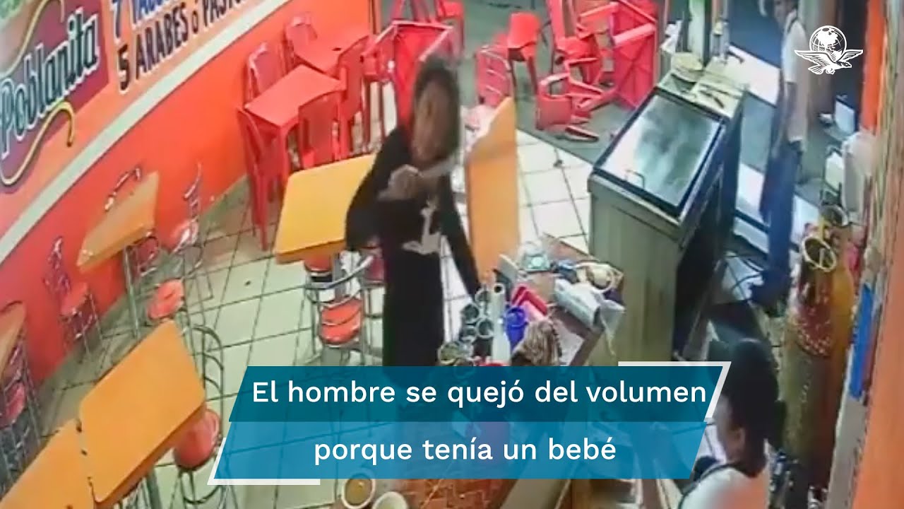 ¡Con los tacos no! Sujeto destroza taquería porque tenían su música muy fuerte