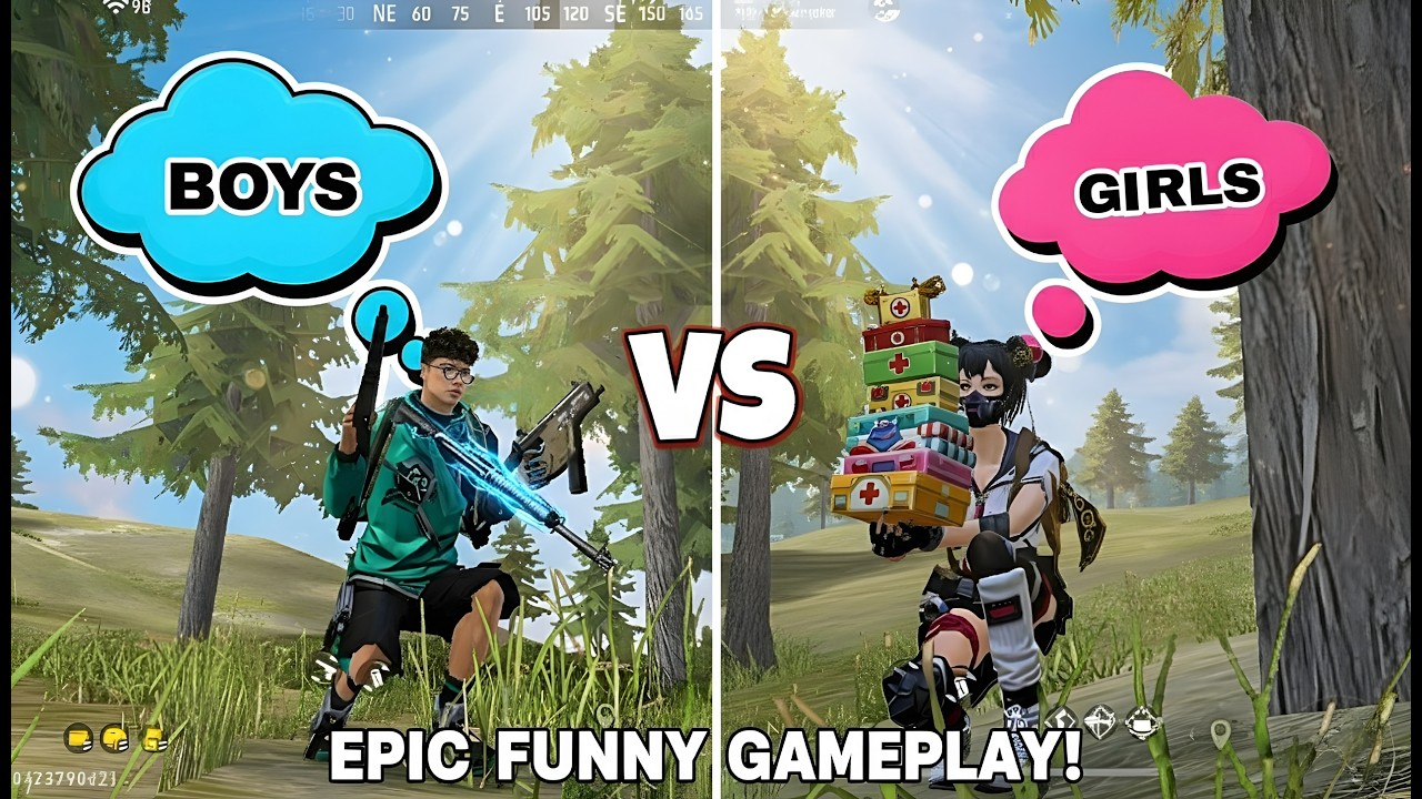 How Girls VS Boys Play Free Fire | ScAMRmY